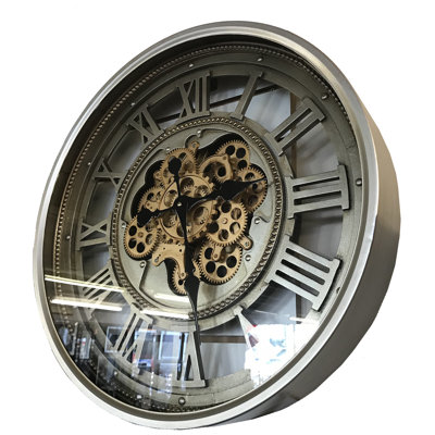 clock moving mechanical gear skeleton 60cm aged retro martingale wayfair clocks cog gears square kesgrave laurel foundry